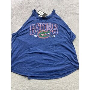 Captivating Florida Gators Women 2XL Royal‎ Blue Heather High Neck Tank Top NWT